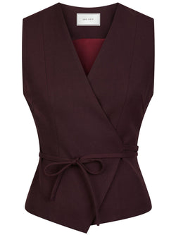 Neo Noir Samara Wrap Vest Bordeaux