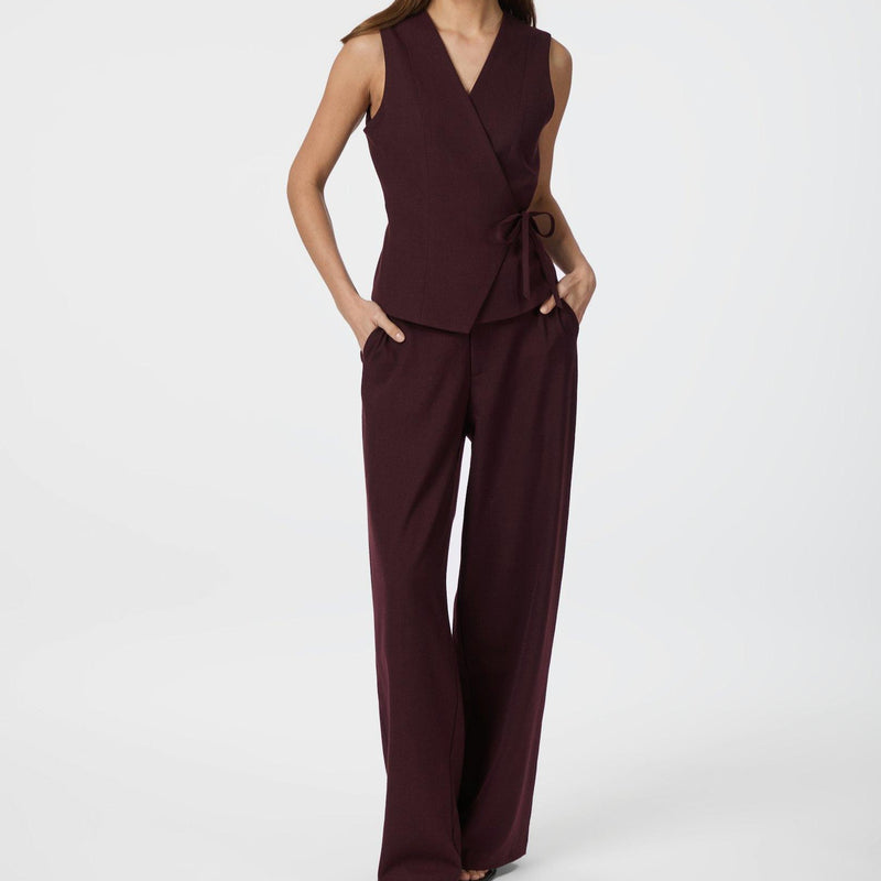 Neo Noir Samara Wrap Vest Bordeaux