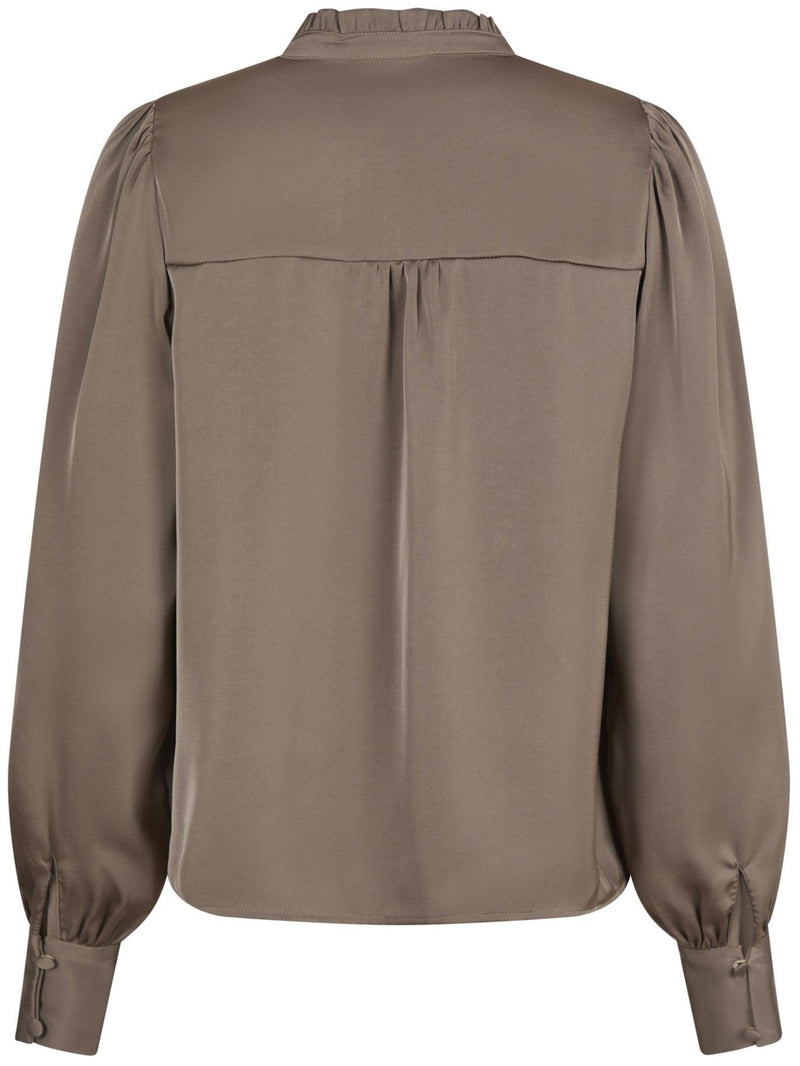 Neo Noir Massima Drapy Bluse Dark Taupe