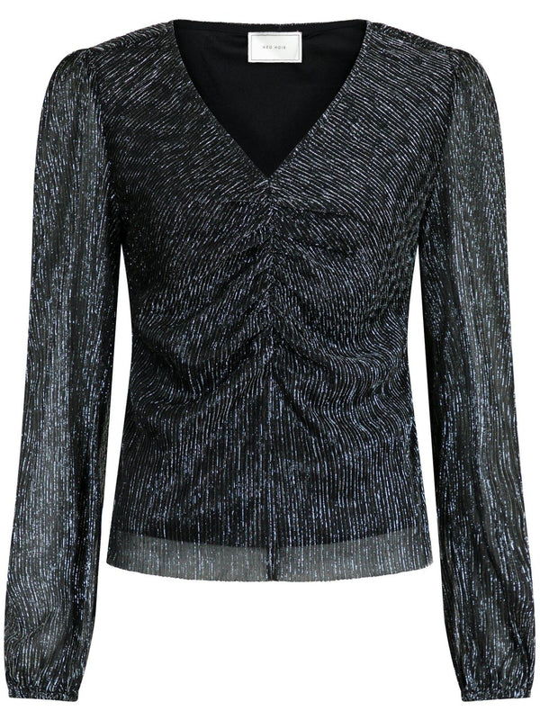 Neo Noir Ralph Glitz Bluse Silver