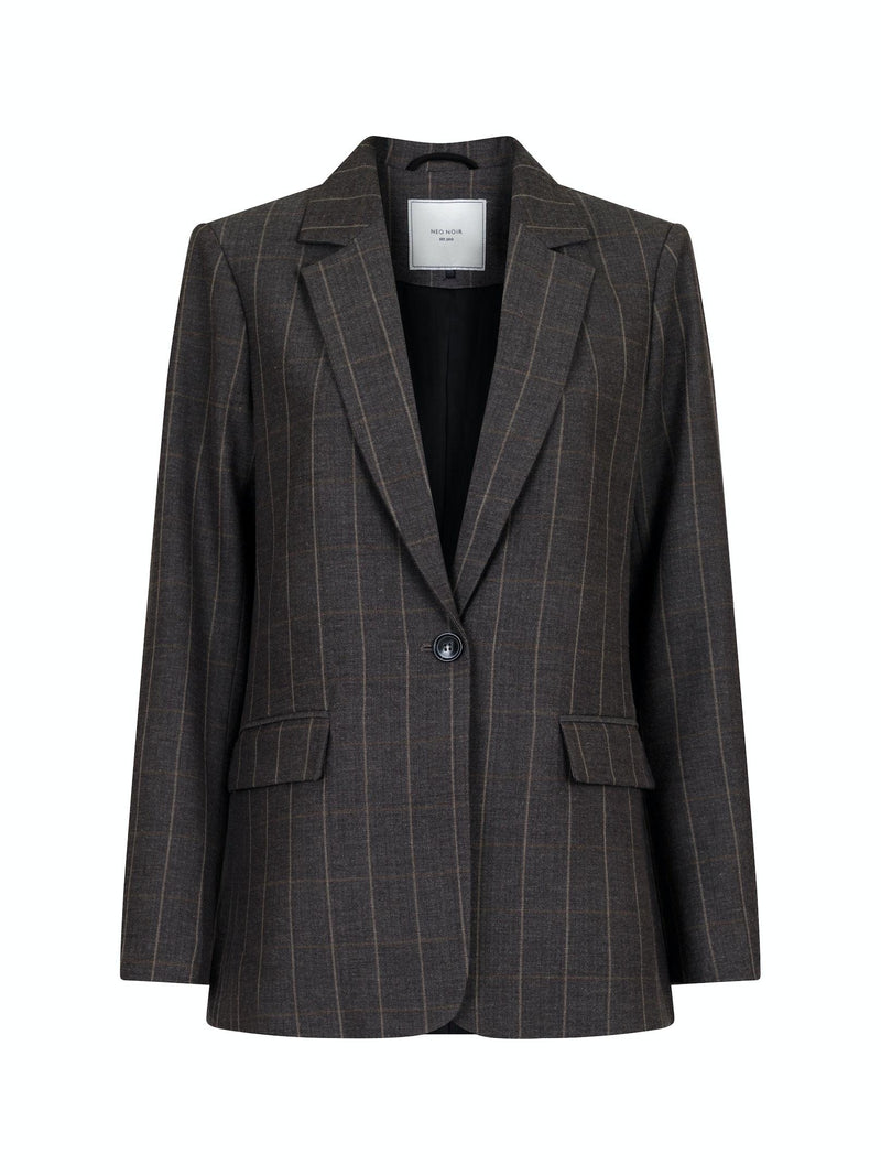 Neo Noir Jarmon Soft Check Blazer Dark Grey