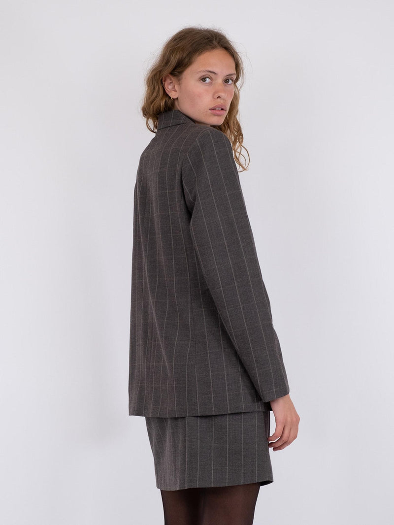 Neo Noir Jarmon Soft Check Blazer Dark Grey