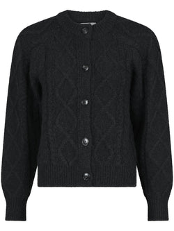 Neo Noir Selda Cable Soft Strikcardigan Black