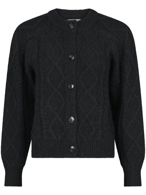 Neo Noir Selda Cable Soft Strikcardigan Black