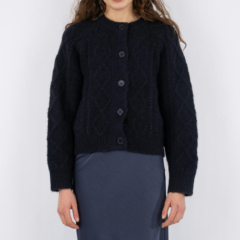 Neo Noir Selda Cable Soft Strikcardigan Black