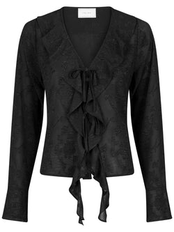 Neo Noir Anika Burnout Bluse Black