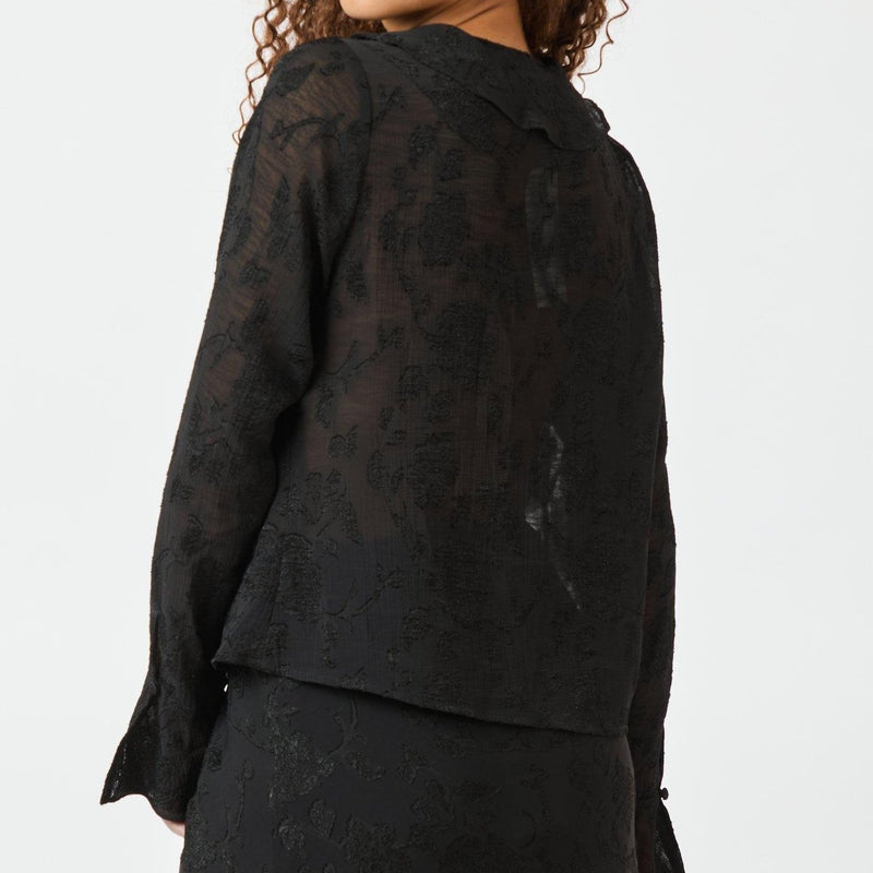 Neo Noir Anika Burnout Bluse Black