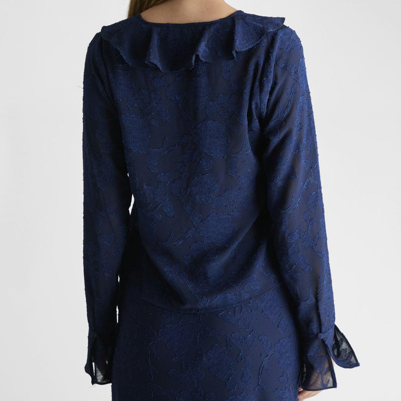 Neo Noir Anika Burnout Bluse Navy