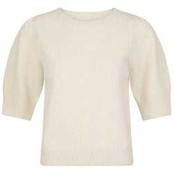 Neo Noir Martha Bow Knit T-shirt Ivory