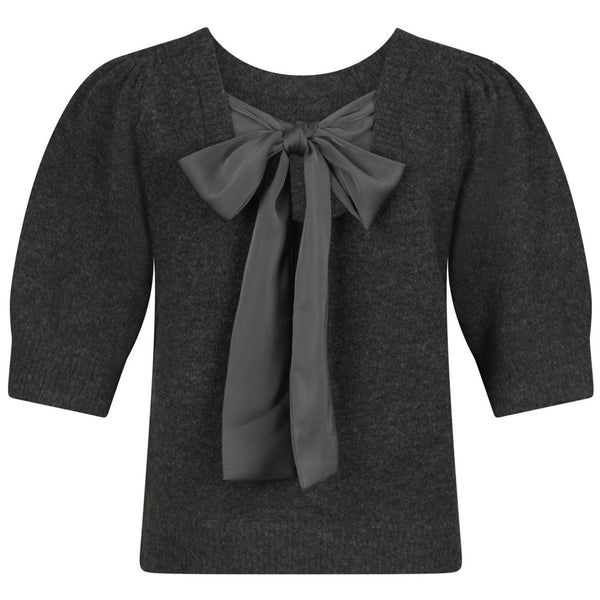 Neo Noir Martha Bow Knit T-shirt Antracit