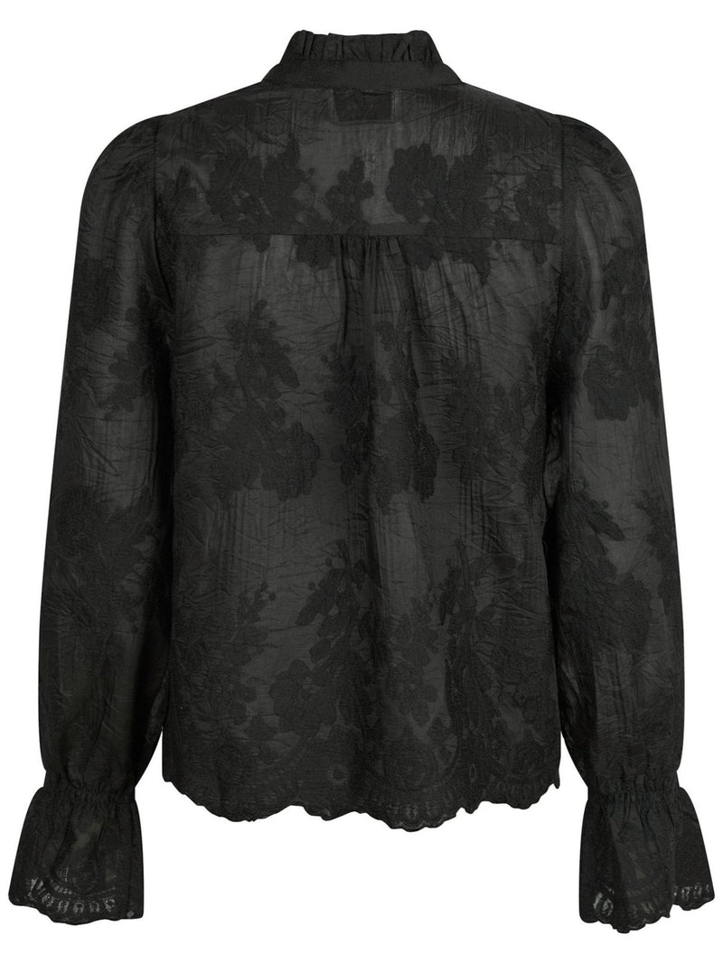 Neo Noir Amara Big Embroidery Bluse Black