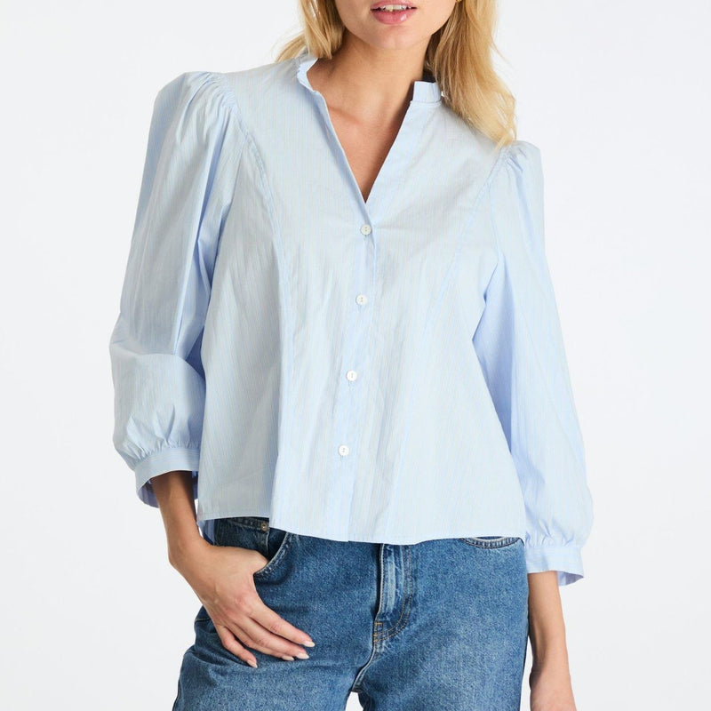 Neo Noir Barba Stripe Bluse Light Blue