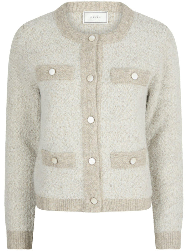 Neo Noir Vivia Knit Cardigan Beige Melange