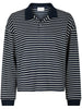 Neo Noir Sara Stripe Polo Bluse Navy