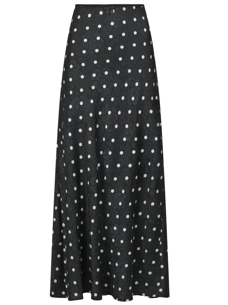 Neo Noir Lola Retro Dot Long Nederdel Black