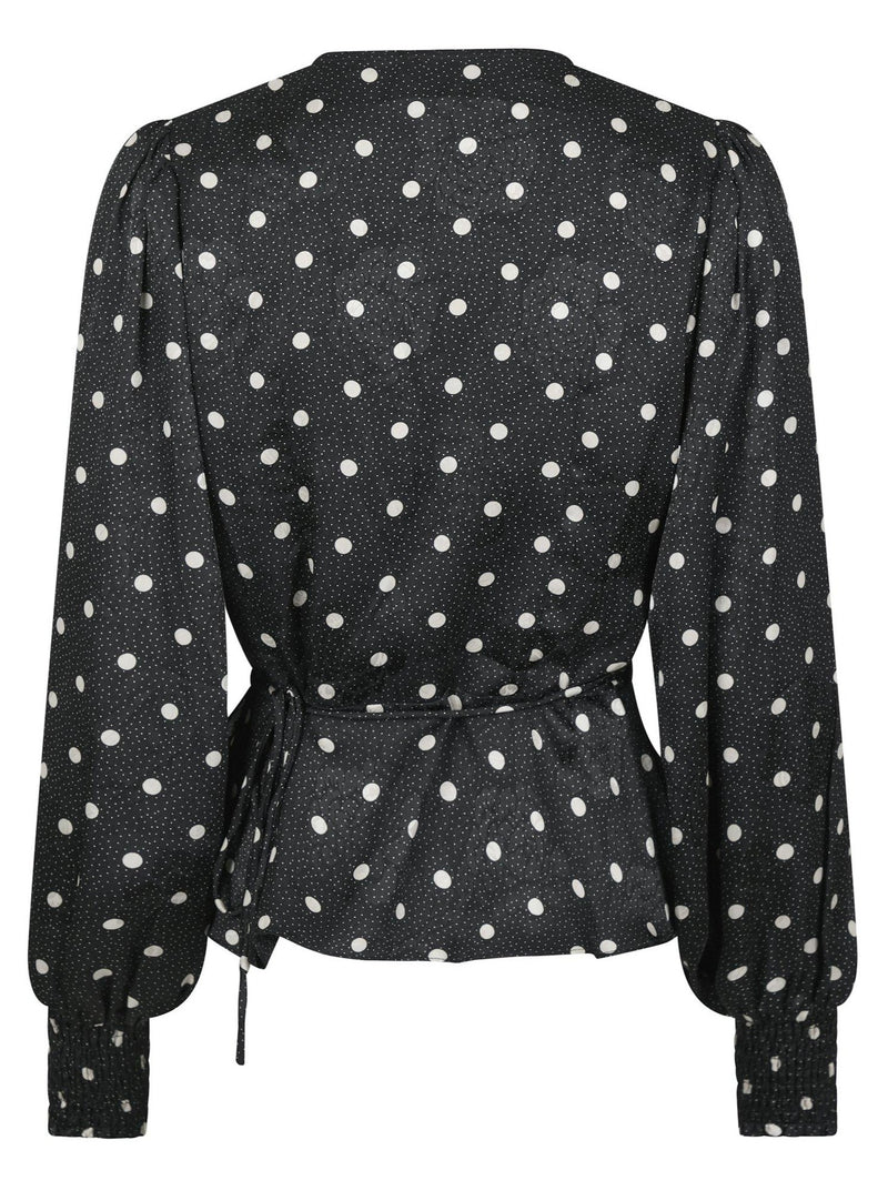 Neo Noir Merry Retro Dot Bluse Black