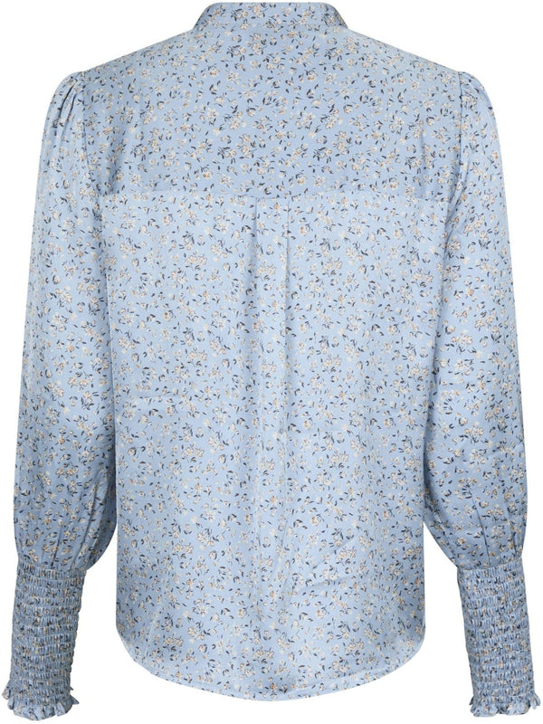 Neo Noir Landa Mini Print Bluse Dusty Blue