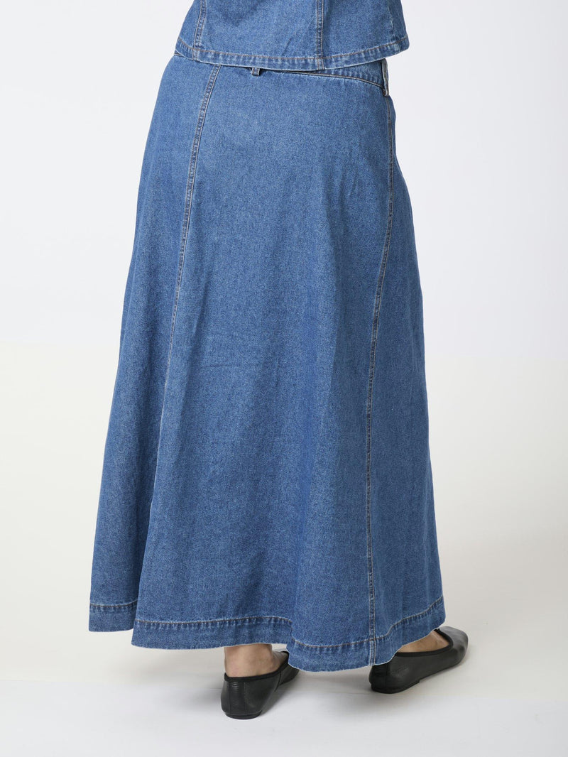 Neo Noir Nina Wrap Denim Nederdel Blue