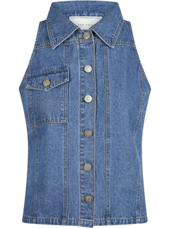 Neo Noir Sylvie Denim Top Blue