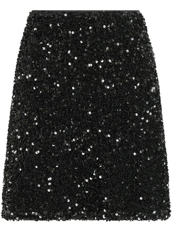 Neo Noir Miva Velvet Sequins Nederdel Black