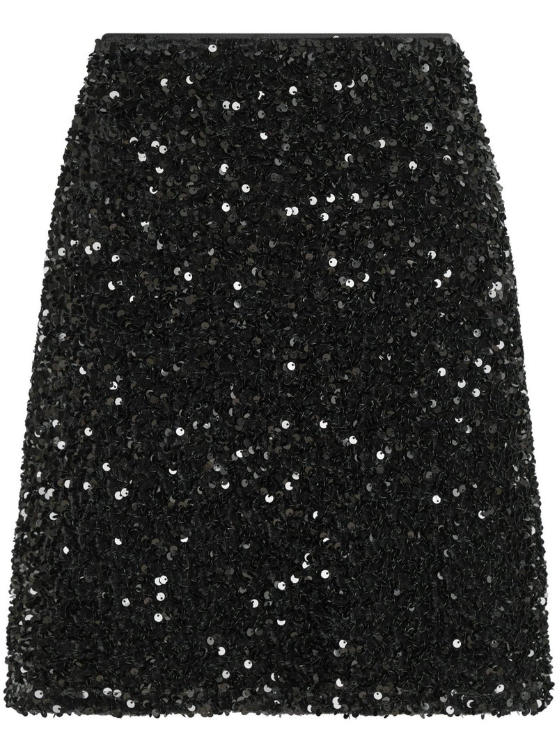 Neo Noir Miva Velvet Sequins Nederdel Black (Forudbestil - lev. uge 44)