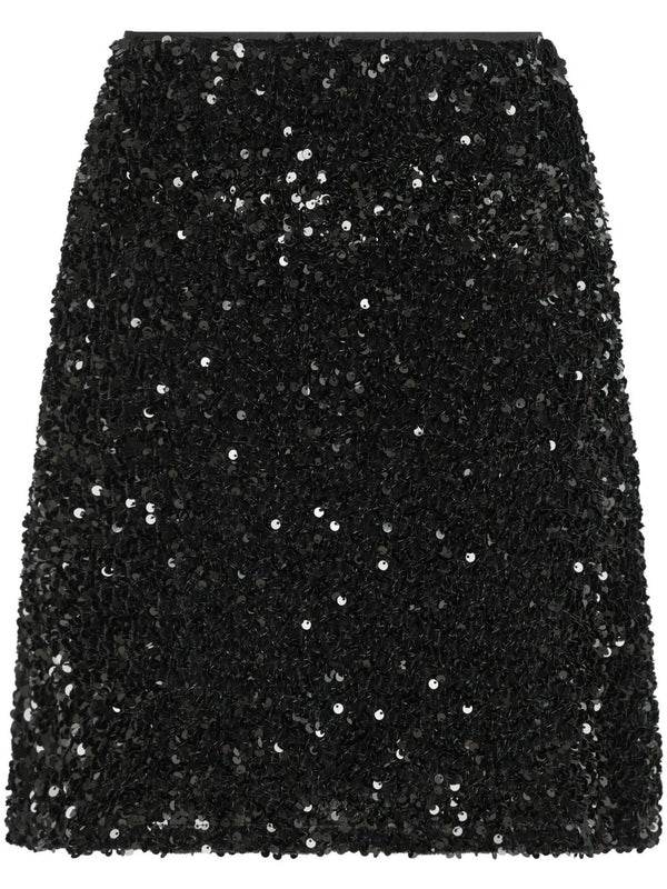 Neo Noir Miva Velvet Sequins Nederdel Black