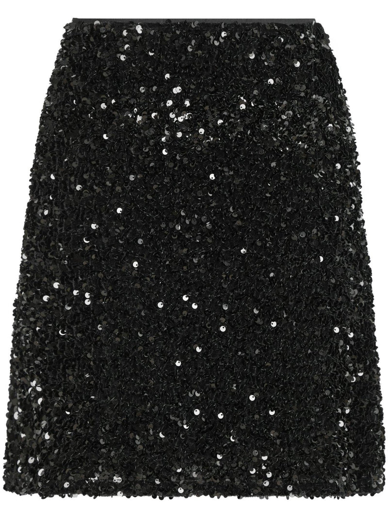 Neo Noir Miva Velvet Sequins Nederdel Black (Forudbestil - lev. uge 44)