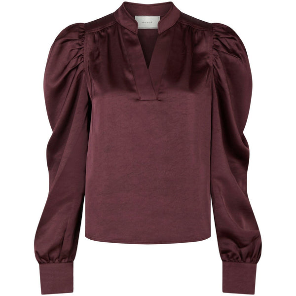 Neo Noir Rosslyn Heavy Sateen Bluse Burgundy