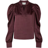 Neo Noir Rosslyn Heavy Sateen Bluse Burgundy