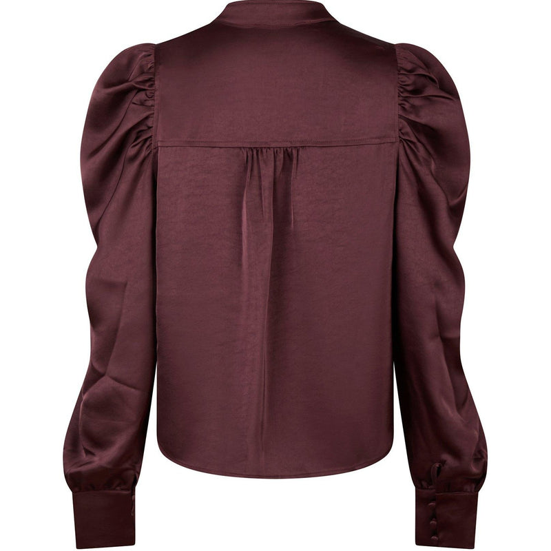 Neo Noir Rosslyn Heavy Sateen Bluse Burgundy