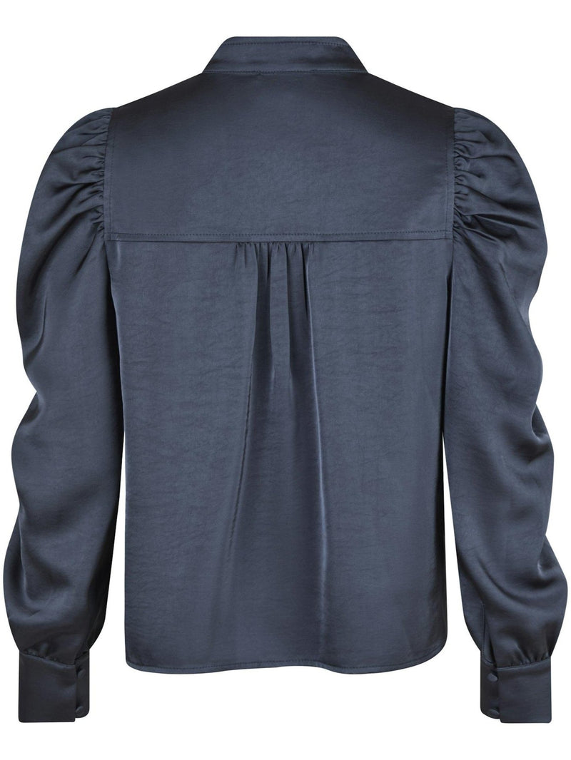 Neo Noir Rosslyn Heavy Sateen Bluse Midnight Blue