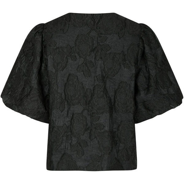 Neo Noir Aska Jacquard Bluse Black (Forudbestil - lev. uge 44)