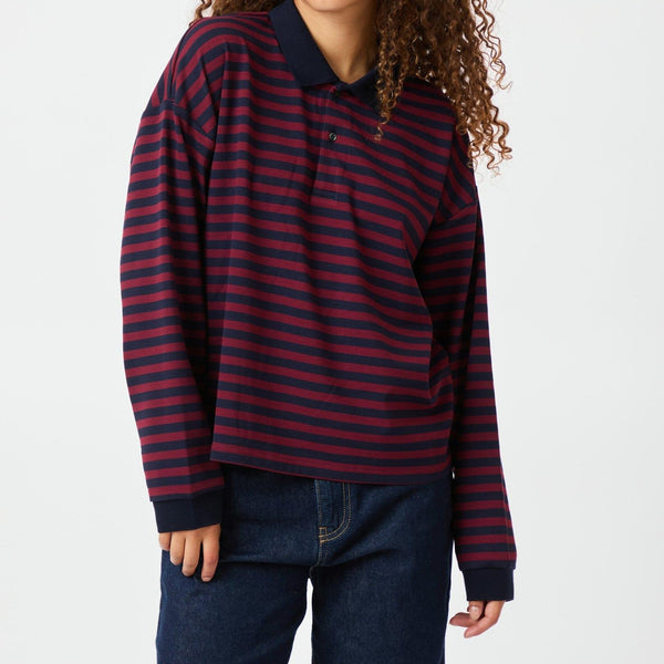 Neo Noir Sara Wide Stripe Polo Bluse Navy