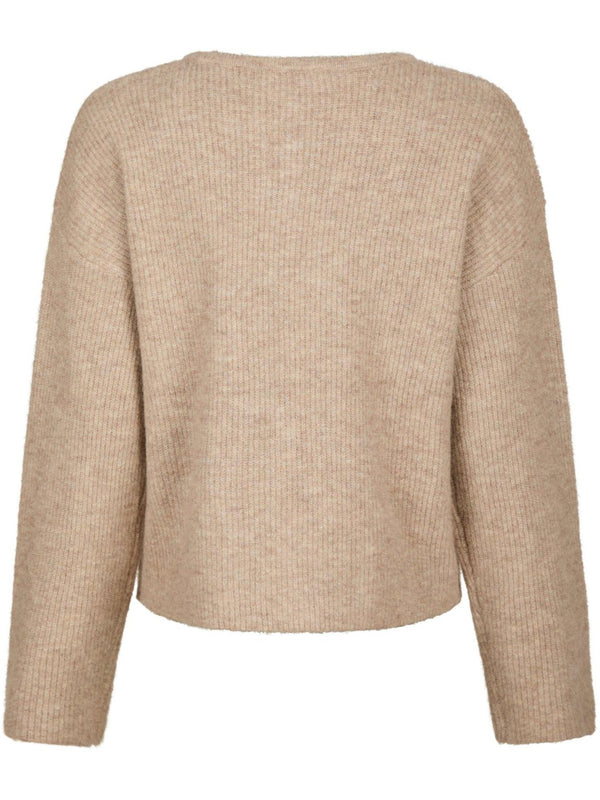 Neo Noir Vilja Strikcardigan Sand Melange