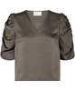 Neo Noir Elba Heavy Sateen Bluse Warm Grey