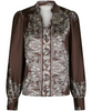 Neo Noir Massima Paisley Border Bluse Dark Brown