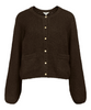 Object Saggia LS Knit Cardigan Seal Brown Melange