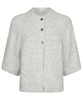 Neo Noir Benuta Fluffy Knit Cardigan Light Grey Melange