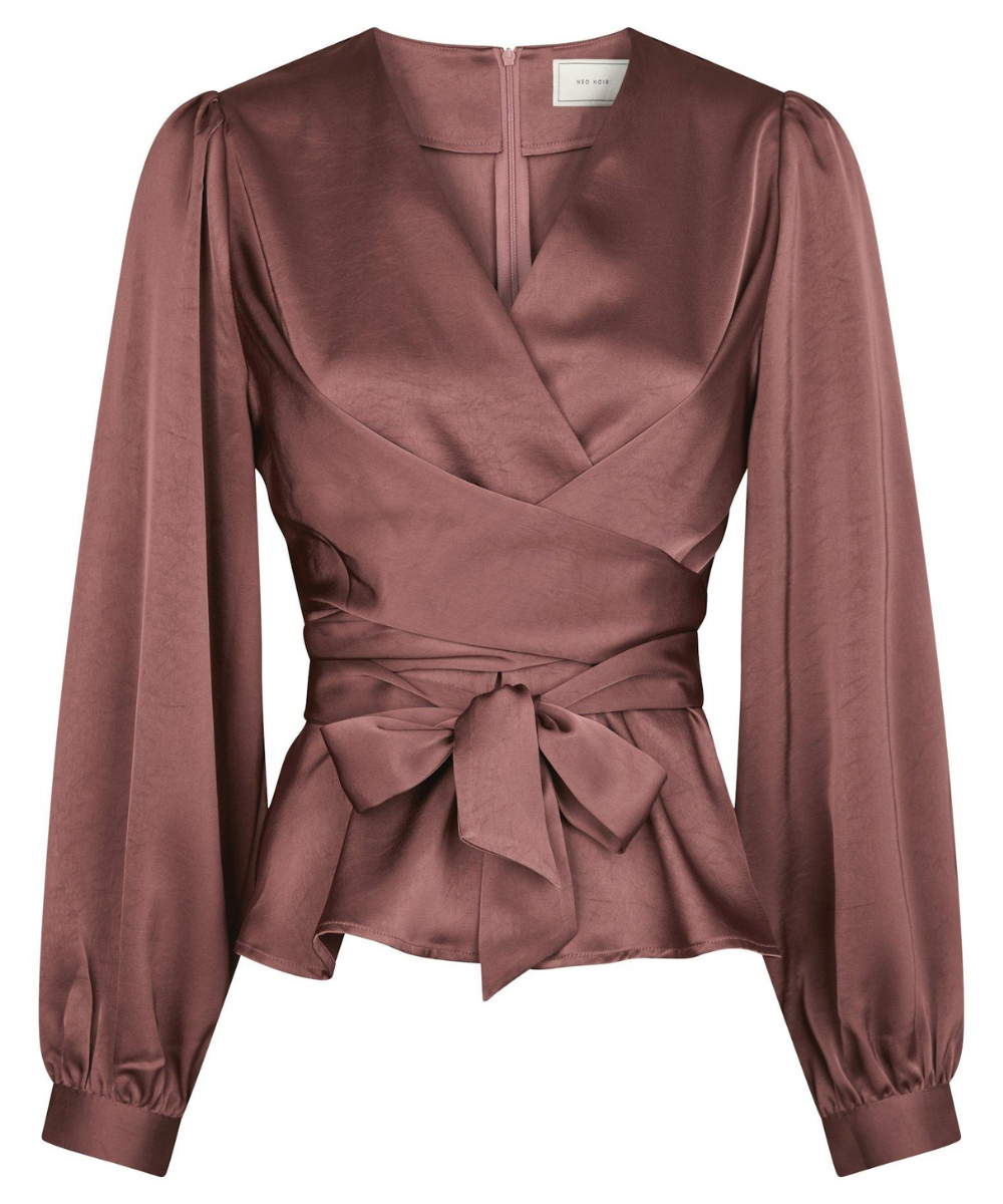 Neo Noir Rista Heavy Sateen Bluse Dark Rose I Me & Eliza