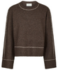 Neo Noir Roeme Knit Stitch Bluse Brown Melange