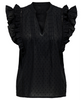 Only Raina SL V-Neck Ruffle Top Black