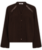 Co'Couture Shina Lace V Skjorte Dark Brown