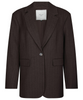 Neo Noir Gaby Pinstripe Blazer Dark Brown