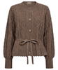 Co'Couture Row Cable Tie Cardigan Walnut