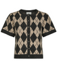 Neo Noir Allestar Check Knit Cardigan Beige
