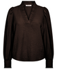Co'Couture Shina V Bluse Dark Brown