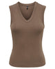 Only Riley S/L V Neck Top Chocolate Martini