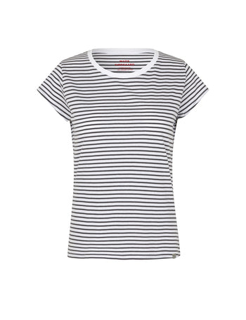 Mads Nørgaard Organic Jersey Stripe Teasy T-shirt Asphalt/Brilliant White
