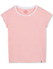 Mads Nørgaard Organic Jersey Stripe Teasy T-shirt Brilliant White/Shell Pink