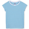 Mads Nørgaard Organic Jersey Stripe Teasy T-shirt Brilliant White/Mediterranian